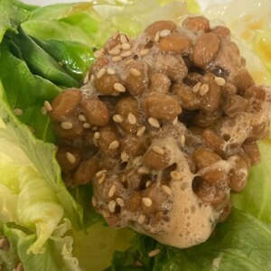 納豆と、サラダ